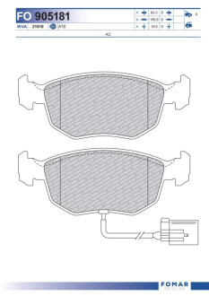 Гальмівні колодки Fomar FO 905181