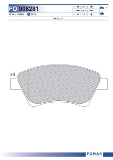 Колодки гальмівні дискові Fomar FO908281