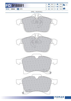 Колодки гальмівні дискові Fomar FO918881