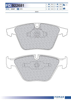 Колодки гальмівні дискові Fomar FO922681