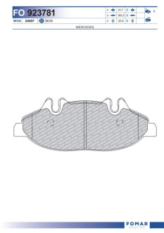Колодки гальмівні дискові Fomar FO923781