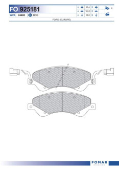Колодки гальмівні дискові Fomar FO925181