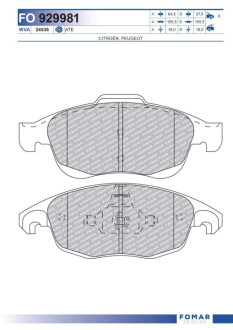 Колодки гальмівні дискові Fomar FO929981