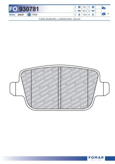 Гальмівні колодки (набір) Fomar FO930781