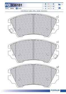 Колодки гальмівні дискові Fomar FO936181