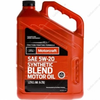 Моторна олія Synthetic Blend Motor Oil 5W-20 4,73 л - (оригінал) FORD XO5W205Q3SP (фото 1)