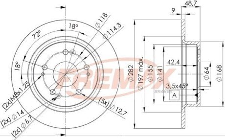 Гальмівний диск FREMAX BD-1258