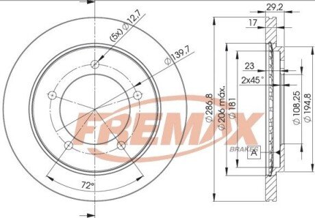 Гальмівний диск FREMAX BD-2863