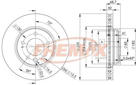 Гальмівний диск FREMAX BD3326