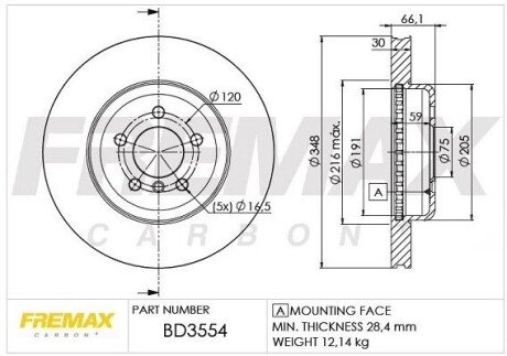 Тормозной диск FREMAX BD3554