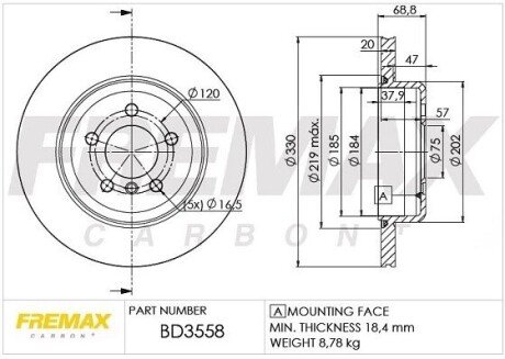 Гальмівний диск FREMAX BD3558