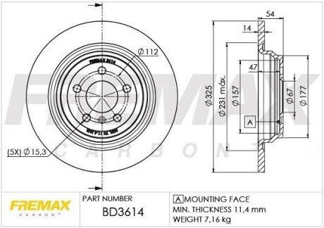 Гальмівний диск FREMAX BD3614