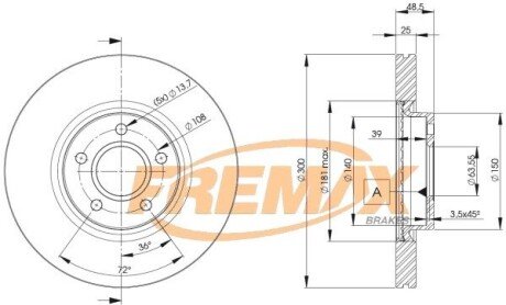 Гальмівний диск FREMAX BD3937