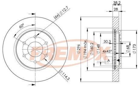 Диск тормозной FREMAX BD-4200