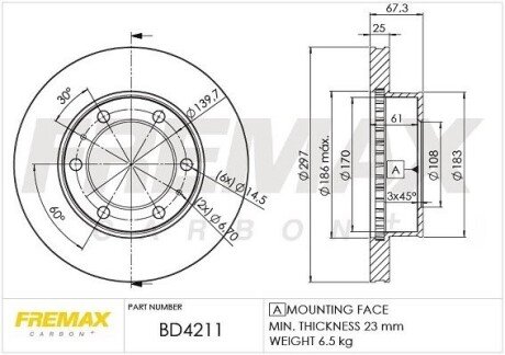 Тормозной диск FREMAX BD4211