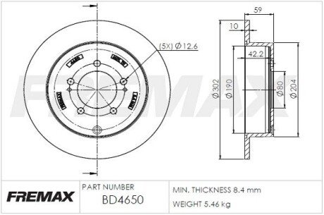 Гальмівний диск FREMAX BD4650