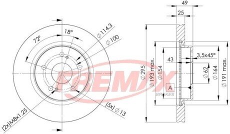 Тормозной диск FREMAX BD4803