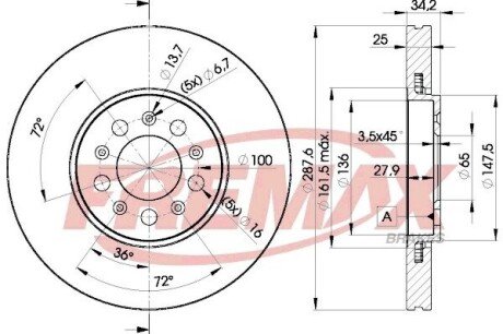 Диск тормозной FREMAX BD5604