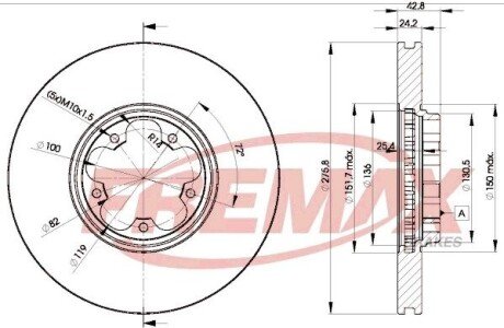 Диск торм. пер. R15, FWD 276mm - (1738807 / 2256299 / 1658654) FREMAX BD-5612