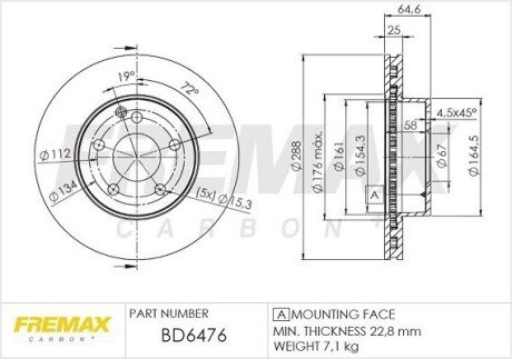 Гальмівний диск FREMAX BD-6476