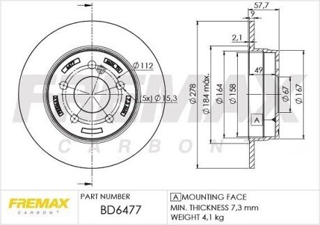 Гальмівний диск FREMAX BD-6477