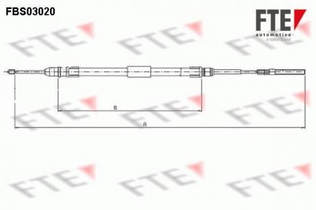 Трос, стояночная тормозная система FTE FBS03020 (фото 1)