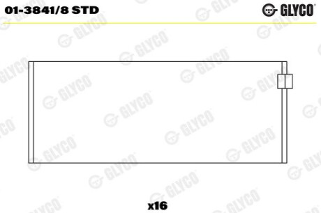 Шатунный подшипник Glyco 01-3841/8 STD