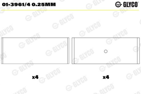 ПІДШИПНИКИ ШАТУННІ Glyco 01-3961/40.25MM (фото 1)