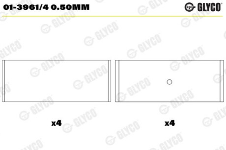 ПІДШИПНИКИ ШАТУННІ Glyco 01-3961/40.50MM