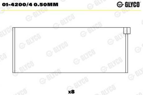 Подшипник шатуна (к-кт) Glyco 01-4200/4 0.50MM