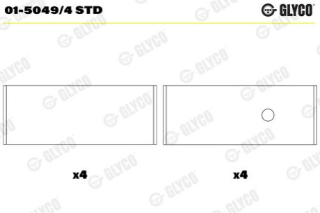 Підшипник шатуна (к-кт) Glyco 01-5049/4 STD (фото 1)