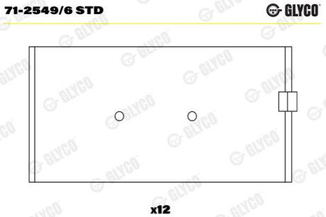 Комплект вкладишів двигуна Glyco 71-2549/6 STD