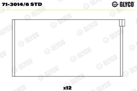 Шатунный подшипник Glyco 71-3014/6 STD