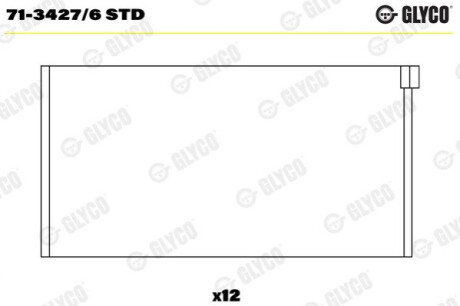 Шатунный подшипник Glyco 71-3427/6 STD