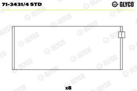 Вкладиш Glyco 71-3431/4 STD