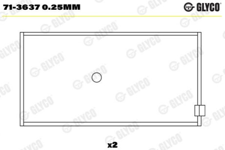 Вкладиш Шатунний (0.25Mm) Man D2866 (Пара) Glyco 71-3637 0.25MM