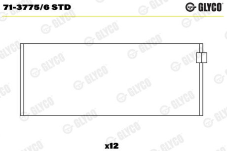 Шатунный подшипник Glyco 71-3775/6 STD