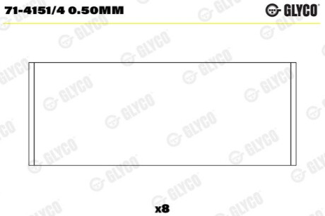 Автозапчастина Glyco 71-4151/4 0.50MM