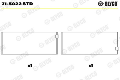 Вкладиші Шатунні (Std) Mb Actros (Mp4/mp5)/antos/arocs Om471.900-Om471.926 >2011 (Пара) Glyco 71-5022 STD