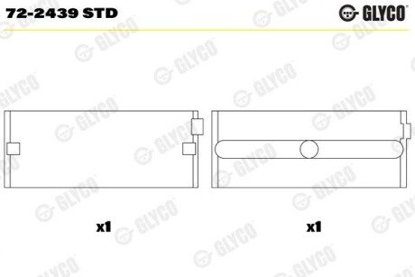 Підшипник колінвалу Glyco 72-2439 STD