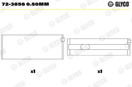 Вкладыши Glyco 72-3856 0.50MM