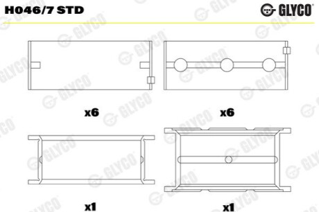 Подшипник коленвала Glyco H046/7 STD