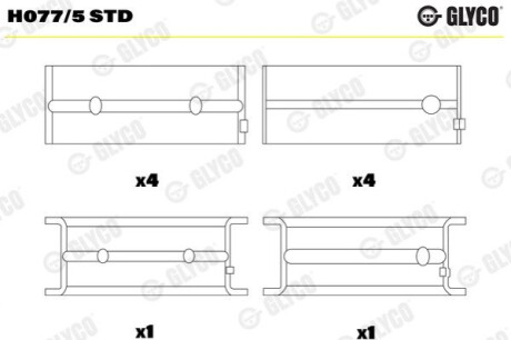 Вкладиш Glyco H077/5 STD