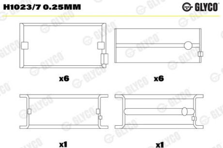 TRUCK IVECO Glyco H1023/7 0.25MM