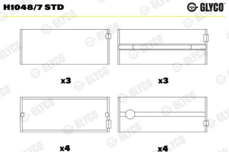 Подшипник коленвала Glyco H10487STD