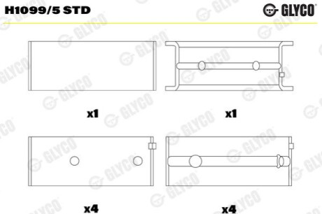 Підшипник колінвала Glyco H1099/5 STD