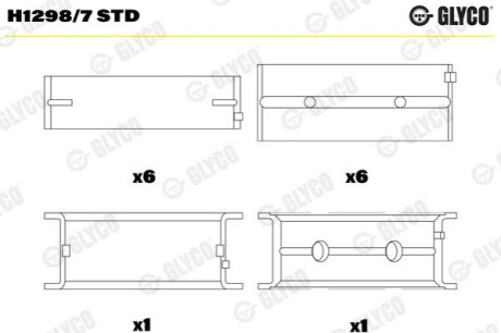 Вкладыш подшипника Glyco H1298/7 STD