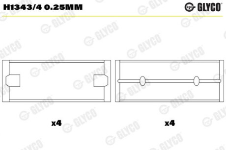 Автозапчасть Glyco H1343/4 0.25MM