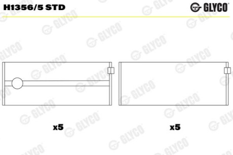 Main Bearings, crankshaft Glyco H13565STD