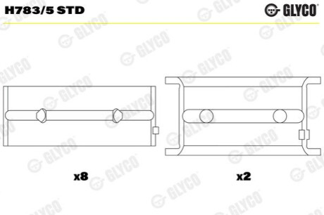 Подшипник коленвала Glyco H783/5 STD